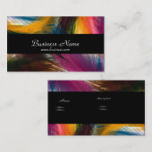 プロファイルカードビジネスカラフルワイルドフェザーブラック 名刺 (正面/裏面)