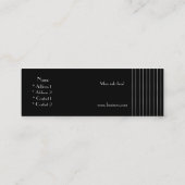 プロファイルカードビジネスシルバーブラックストライプ スキニー名刺 (裏面)