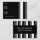 プロファイルカードビジネスストライプグレーホワイトブラック 名刺 (正面/裏面)