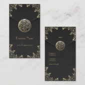 プロファイルカードビジネスセピアブラックベルベット 名刺 (正面/裏面)