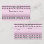 プロファイルカードビジネスソフトピンクシルバージュエル 名刺 (正面/裏面)