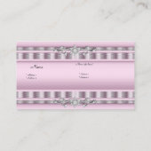 プロファイルカードビジネスソフトピンクシルバージュエル 名刺 (裏面)