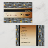 プロファイルカードビジネスツリーブラック金ゴールド55 名刺 (正面/裏面)