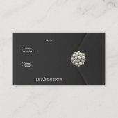 プロファイルカードビジネスブラックベルベット真珠ジュエル 名刺 (裏面)
