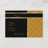 プロファイルカードビジネスブラック金ゴールドエンボス2 名刺 (裏面)