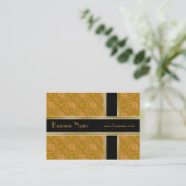 プロファイルカードビジネスブラック金ゴールドエンボス2 名刺 (スタンド正面)