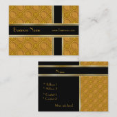 プロファイルカードビジネスブラック金ゴールドエンボス2 名刺 (正面/裏面)