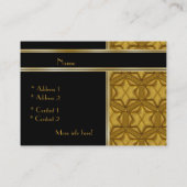 プロファイルカードビジネスブラック金ゴールドエンボス 名刺 (裏面)