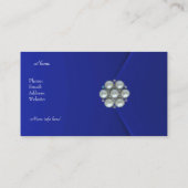 プロファイルカードビジネスリッチブルーベルベット真珠 名刺 (裏面)