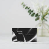 プロファイルカードビジネス抽象芸術シルバーブラック 名刺 (スタンド正面)
