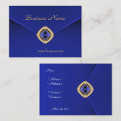 プロファイルカードビジネス豊かなブルーベルベットの外観 名刺 (正面/裏面)