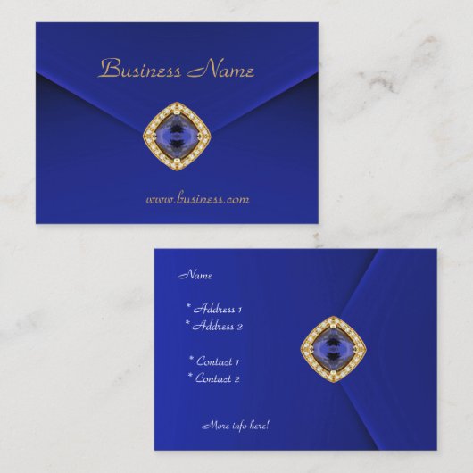 プロファイルカードビジネス豊かなブルーベルベットの外観 名刺 (正面/裏面)