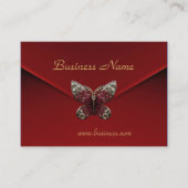 プロファイルカードビジネス豊かな赤ベルベット蝶 名刺 (正面)