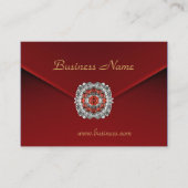 プロファイルカードビジネス赤ビロードのルックイメージ 名刺 (正面)