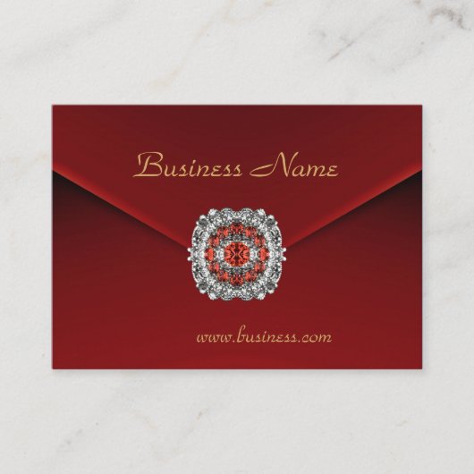 プロファイルカードビジネス赤ビロードのルックイメージ 名刺 (正面)