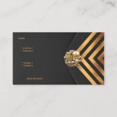 プロファイルカードビジネス金ゴールドジュエルブラックベルベットStri 名刺 (裏面)