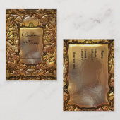 プロファイルカードビジネス金ゴールドメタルルック04 名刺 (正面/裏面)