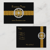 プロファイルカードビジネス銀の金ゴールド宝石(029002) 名刺 (正面/裏面)