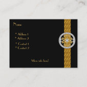 プロファイルカードビジネス銀の金ゴールド宝石(029002) 名刺 (裏面)