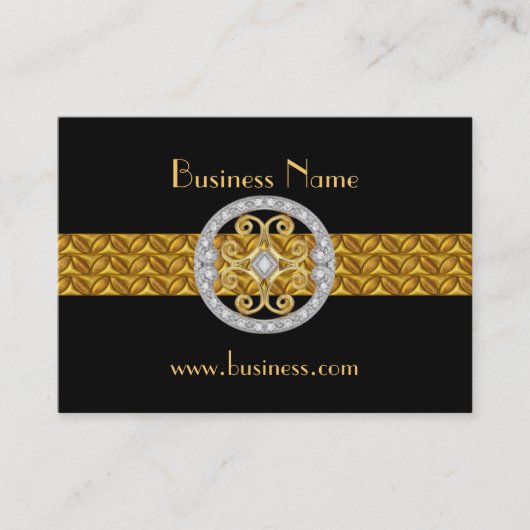 プロファイルカードビジネス銀の金ゴールド宝石(029002) 名刺 (正面)