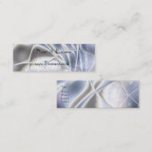 プロファイルカードビジネス銀箔パールロング スキニー名刺 (正面/裏面)