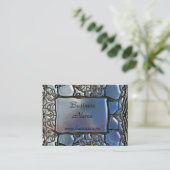 プロファイルカードビジネス銀金属ルック06 名刺 (スタンド正面)