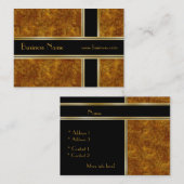 プロファイルカードビジネス黒い金ゴールドメタルルック2 名刺 (正面/裏面)