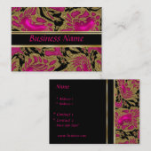 プロファイルカードビジネスZizzagoエレガントブラックピンク 名刺 (正面/裏面)