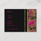 プロファイルカードビジネスZizzagoエレガントブラックピンク 名刺 (裏面)