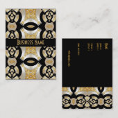 プロファイルカードブラックベージュ金ゴールドプリントパール(P2) 名刺 (正面/裏面)