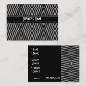 プロファイルカードブラック&ホワイトスタイルダイヤモンドストライプ 名刺 (正面/裏面)