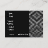 プロファイルカードブラック&ホワイトスタイルダイヤモンドストライプ 名刺 (裏面)