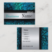 プロファイルカードメタルルックシルバーブラックグランジ 名刺 (正面/裏面)