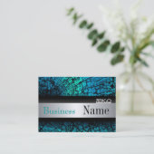 プロファイルカードメタルルックシルバーブラックグランジ 名刺 (スタンド正面)