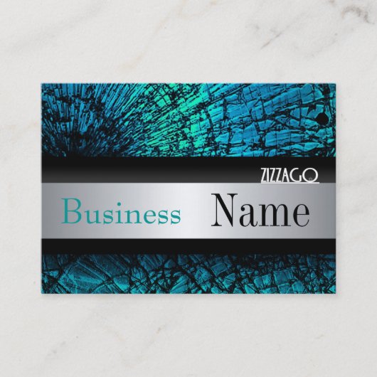 プロファイルカードメタルルックシルバーブラックグランジ 名刺 (正面)