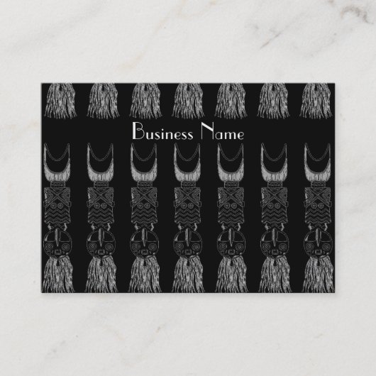 プロファイルカードヴィンテージアフリカマスク 名刺 (正面)