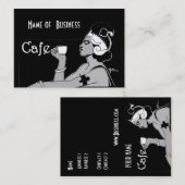 プロファイルカードヴィンテージアートカフェコーヒーショップ事業 名刺 (正面/裏面)