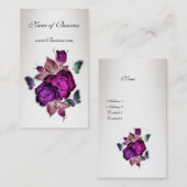 プロファイルカードヴィンテージクリームピンクローズ3 名刺 (正面/裏面)