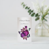 プロファイルカードヴィンテージクリームピンクローズ3 名刺 (スタンド正面)