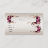 プロファイルカードヴィンテージクリームピンクローズ 名刺 (裏面)