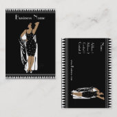 プロファイルカードヴィンテージグラマガール白黒 名刺 (正面/裏面)