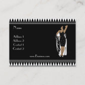 プロファイルカードヴィンテージグラマガール白黒 名刺 (裏面)