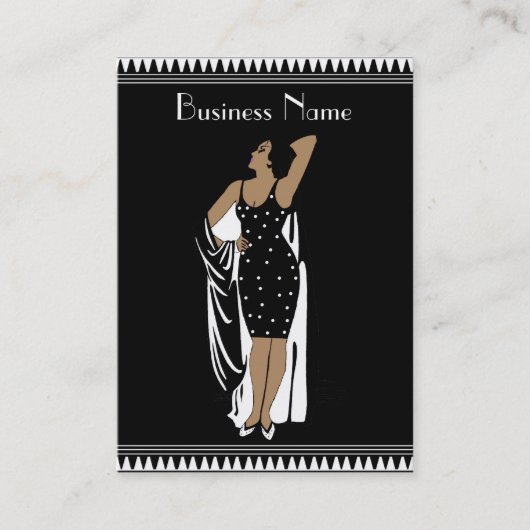プロファイルカードヴィンテージグラマガール白黒 名刺 (正面)