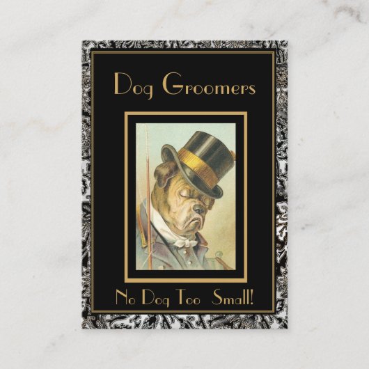 プロファイルカードヴィンテージドッグトリマー2フレーム 名刺 (正面)
