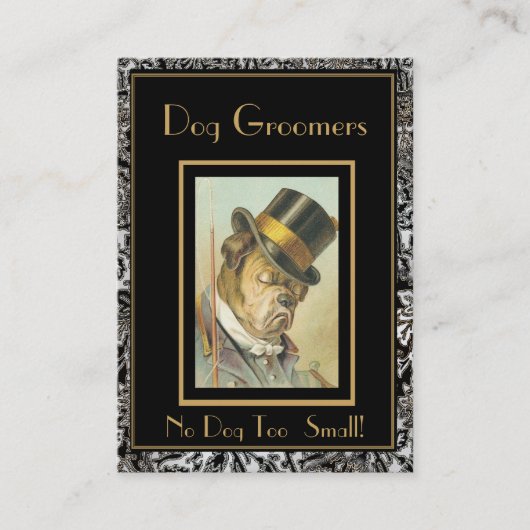 プロファイルカードヴィンテージドッグトリマー2フレーム 名刺 (正面)