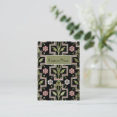 プロファイルカードヴィンテージピンクブラックフローラ 名刺 (スタンド正面)