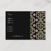 プロファイルカードヴィンテージピンクブラックフローラ 名刺 (裏面)