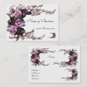 プロファイルカードヴィンテージピンクローズホワイト 名刺 (正面/裏面)