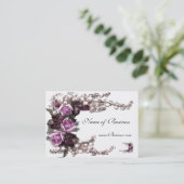 プロファイルカードヴィンテージピンクローズホワイト 名刺 (スタンド正面)