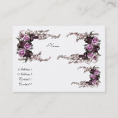 プロファイルカードヴィンテージピンクローズホワイト 名刺 (裏面)